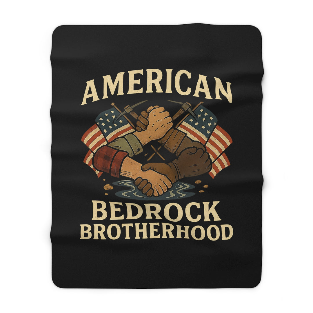 Sherpa Fleece Blanket - American Bedrock Brotherhood Design