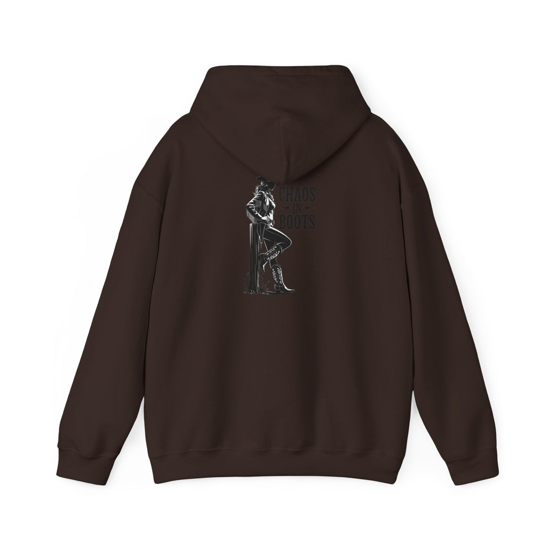 Chaos in Boots Hoodie —Cowgirl Rebel Bold Edition