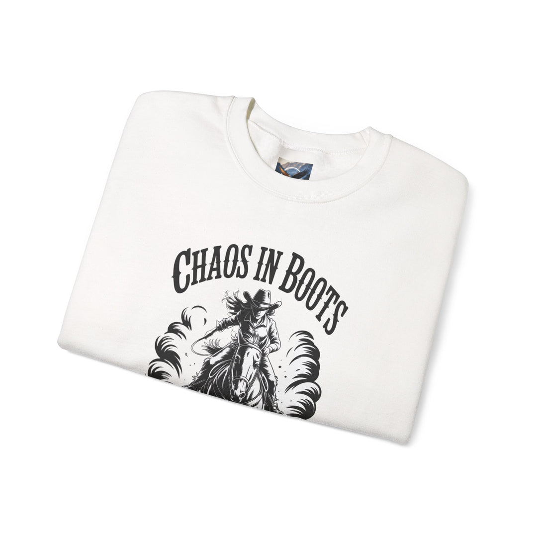 Chaos In Boots Hot Mess, High Horse Crewneck Sweatshirt