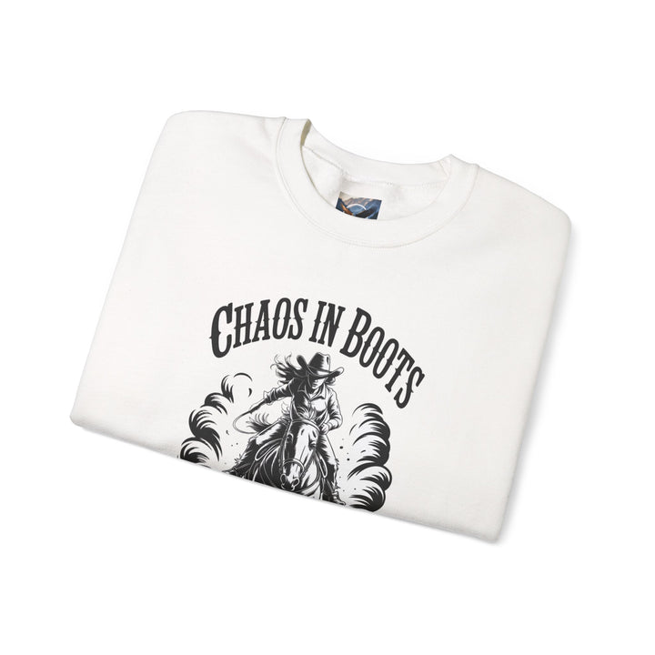 Chaos In Boots Hot Mess, High Horse Crewneck Sweatshirt