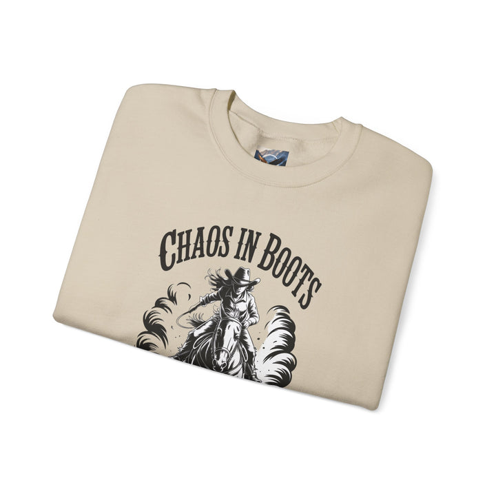 Chaos In Boots Hot Mess, High Horse Crewneck Sweatshirt