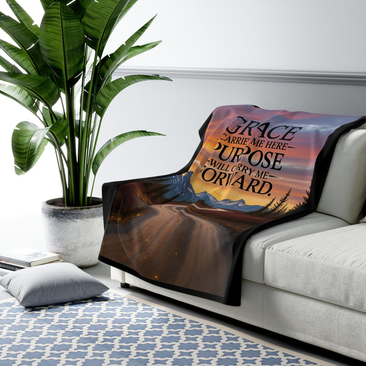Inspirational Sherpa Fleece Blanket -  Grace & Purpose Design
