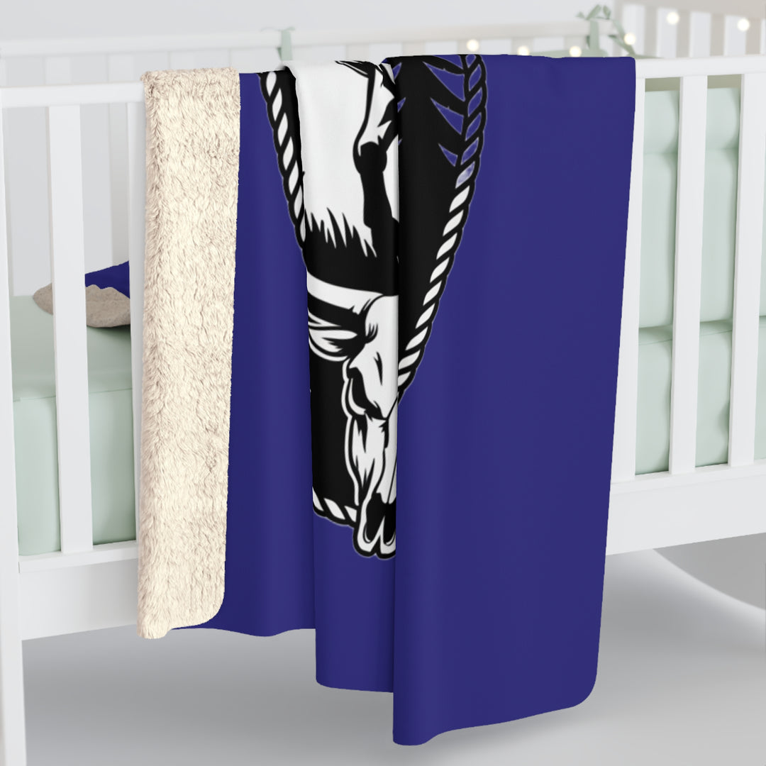 Chaos in Boots Midnight Frontier Sherpa Fleece Blanket