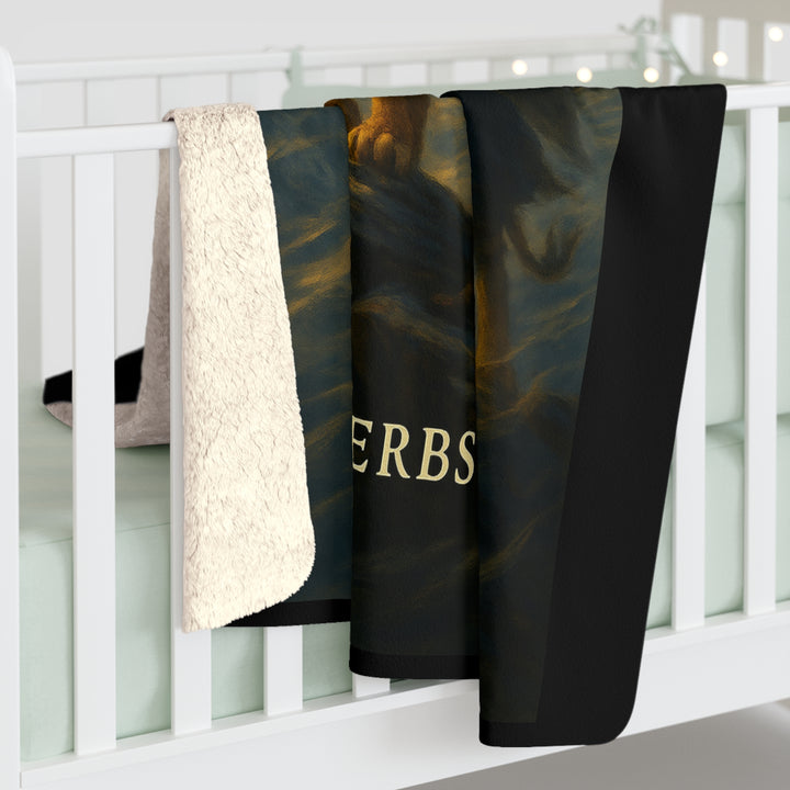 Inspirational Sherpa Fleece Blanket - Bold as a Lion Design