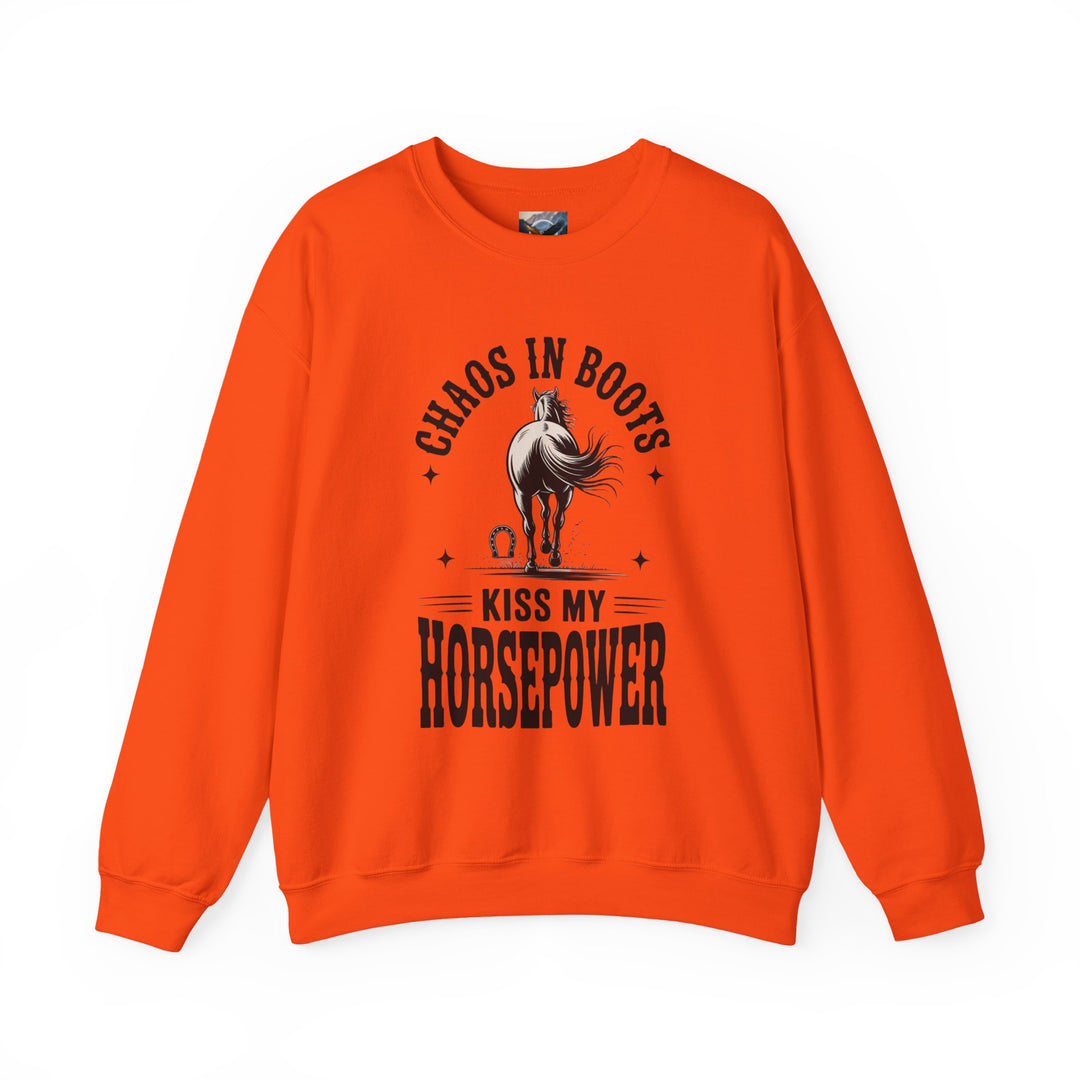 Chaos in Boots Kiss My Horsepower Sweatshirt