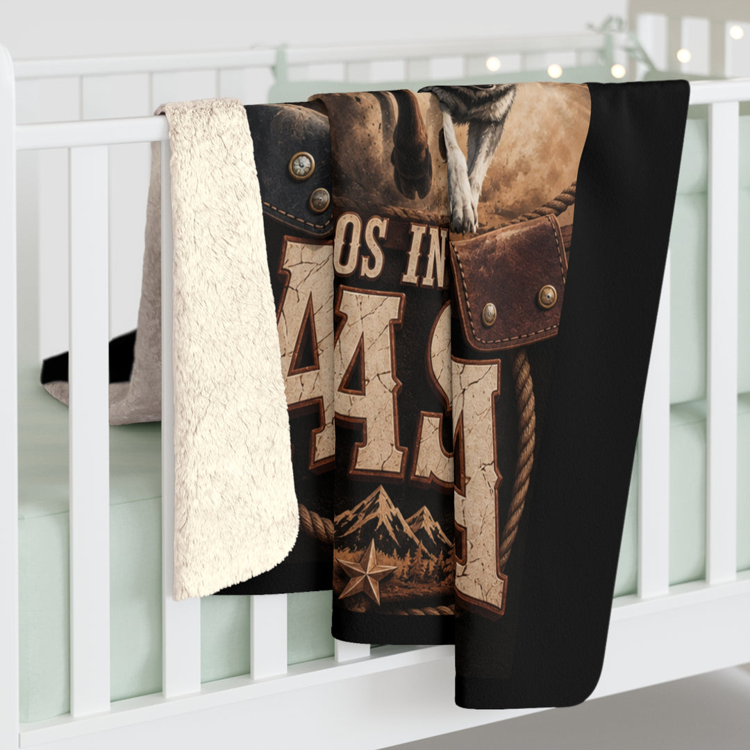Chaos in Boots Alaska Rodeo Ride Sherpa Fleece Blanket
