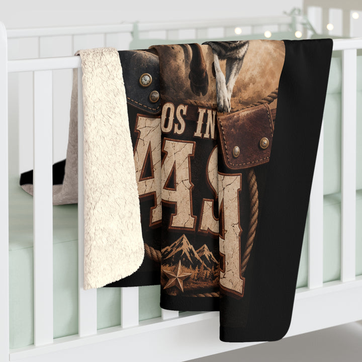 Chaos in Boots Alaska Rodeo Ride Sherpa Fleece Blanket