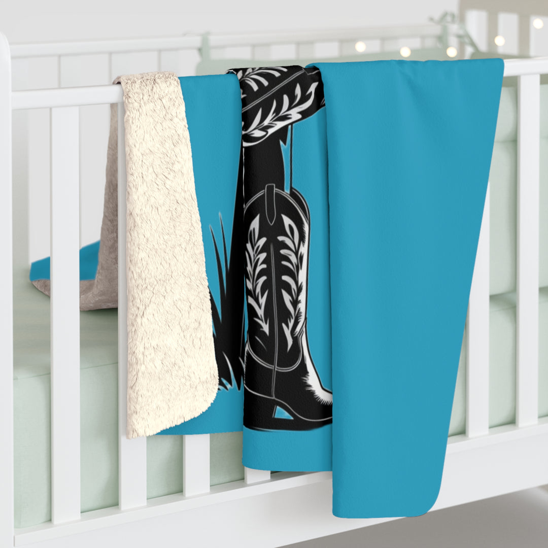 Sherpa Fleece Blanket - Chaos in Boots Cowgirl Rebel Design