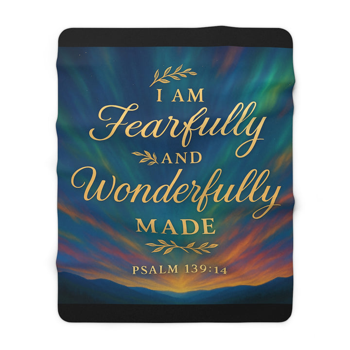 I am Fearfully and Wonderfully Made Sherpa Fleece Blanket