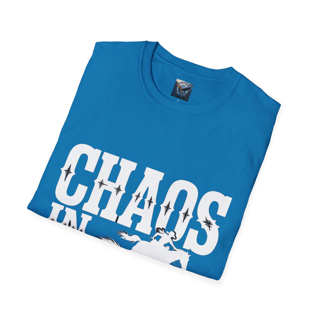 Chaos in Boots – Fast Barrel Racing T-Shirt