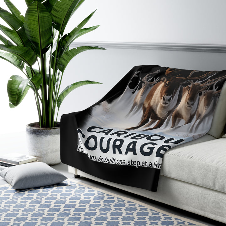 Caribou Courage Sherpa Fleece Blanket