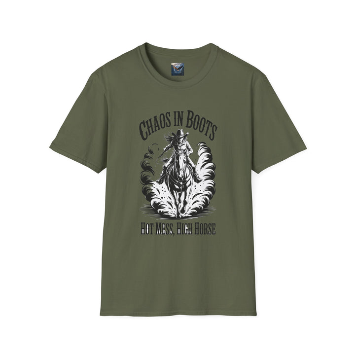 Chaos in Boots Hot Mess, High Horse T-Shirt