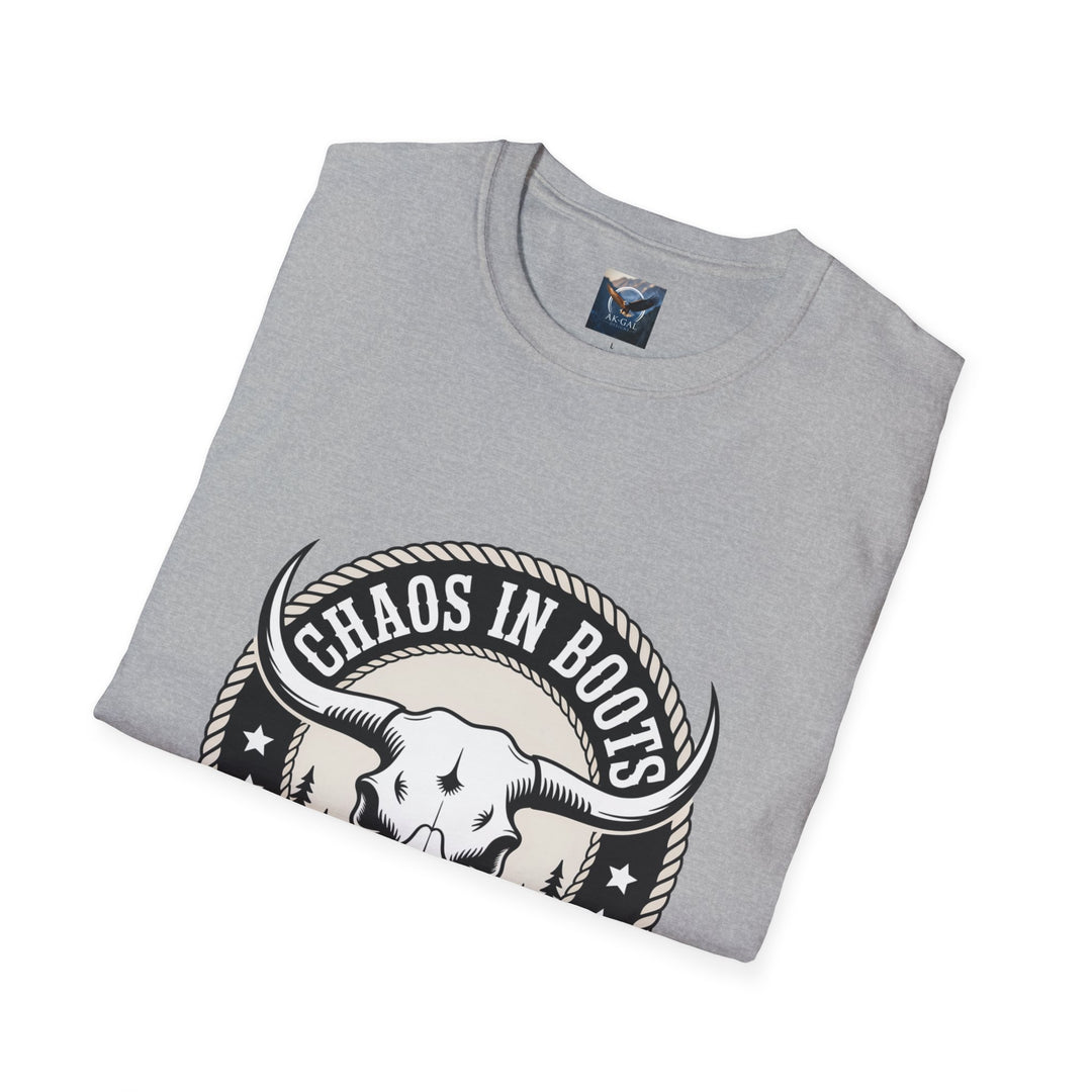 Chaos in Boots - Alaska Rodeo Badge T-Shirt