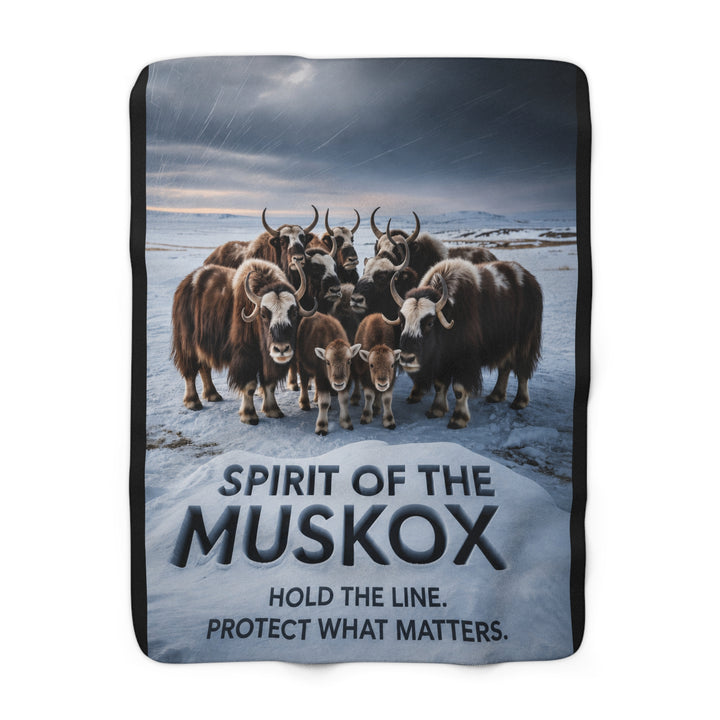 Spirit of the Muskox Sherpa Fleece Blanket