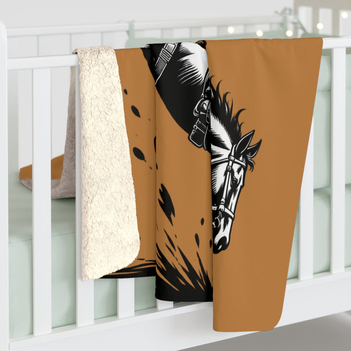 Sherpa Fleece Blanket – Chaos in Boots: Bronc Edition Design