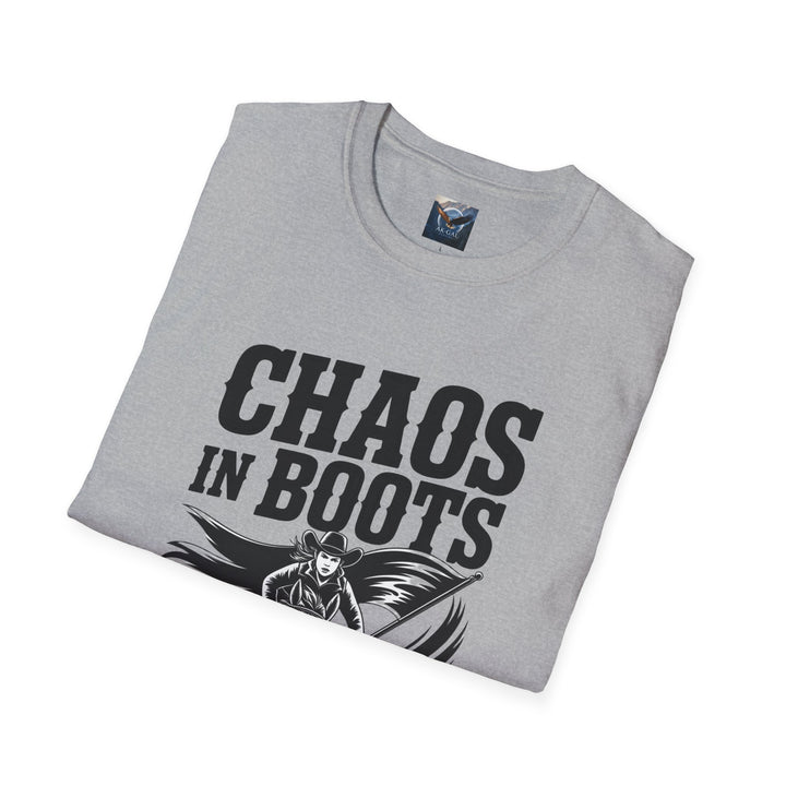 Chaos in Boots – Frontier Freedom Rider T-Shirt