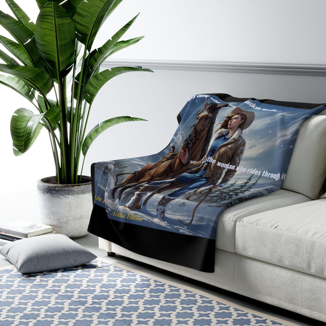 Sherpa Fleece Blanket - Chaos in Boots - Rider of the Storm Design