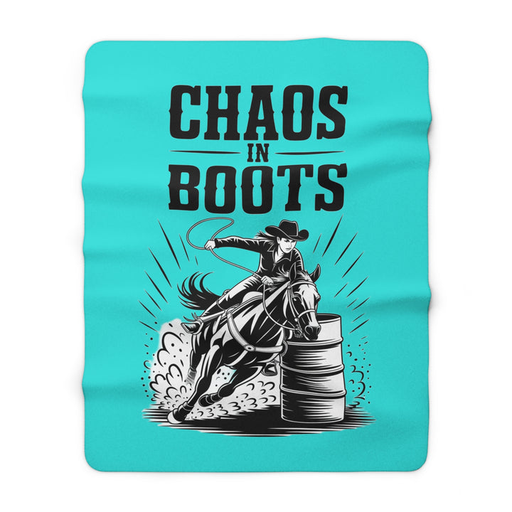Chaos in Boots Barrel Racing Queen Sherpa Blanket