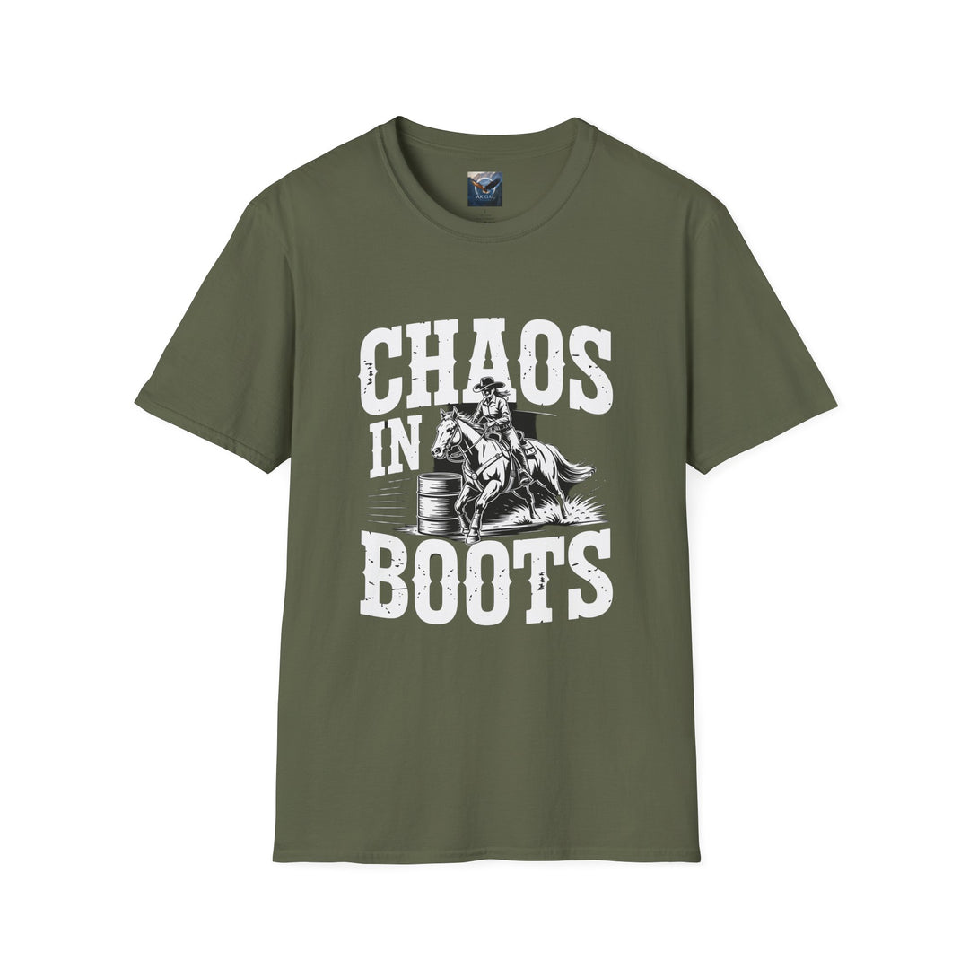 Barrel Racing Chaos in Boots T-Shirt