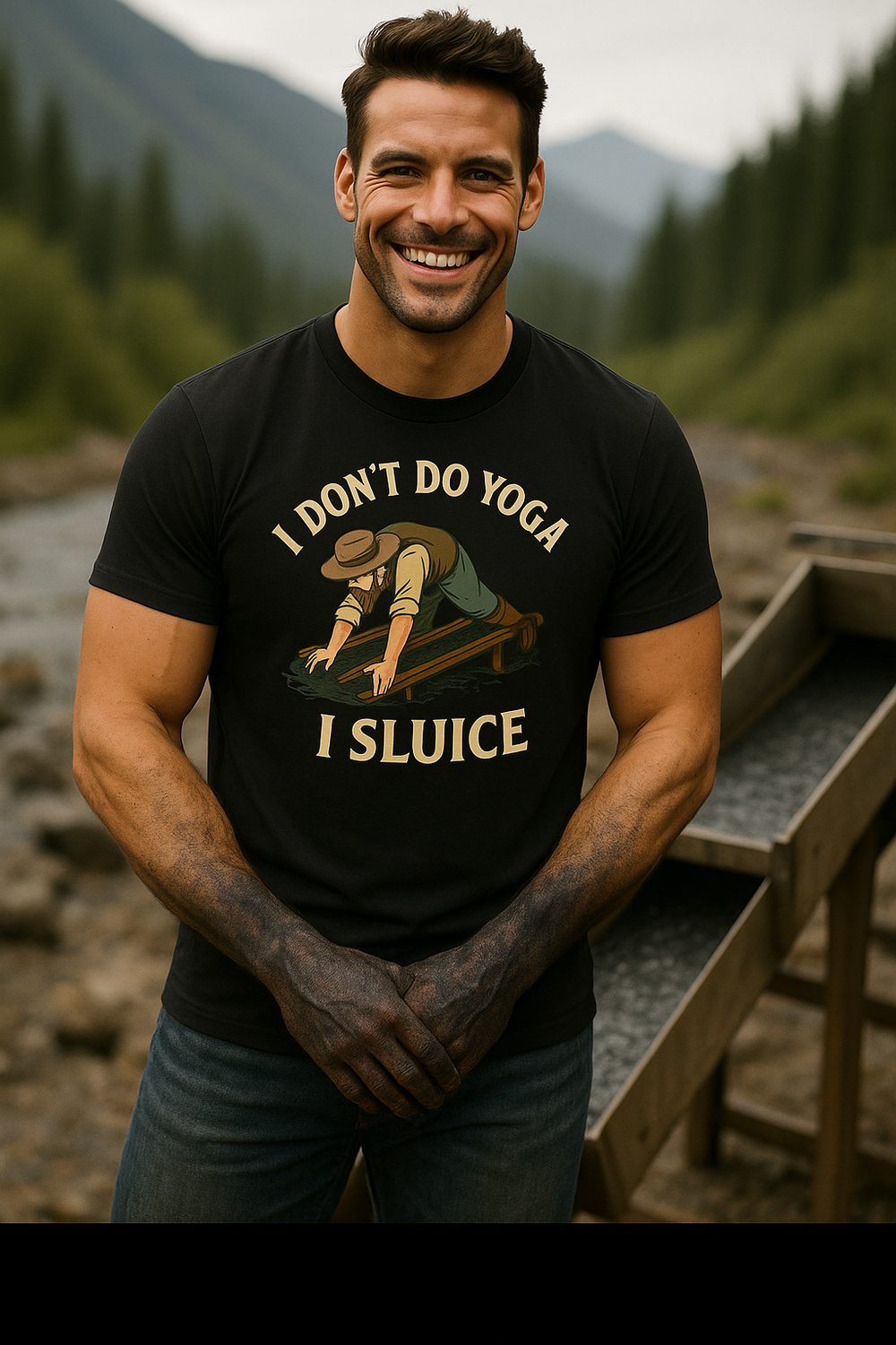 I Don't Do Yoga, I Sluice T-Shirt