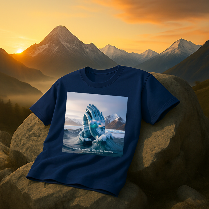 He Walks On Waves, I Will Trust Him in Storms T-shirt