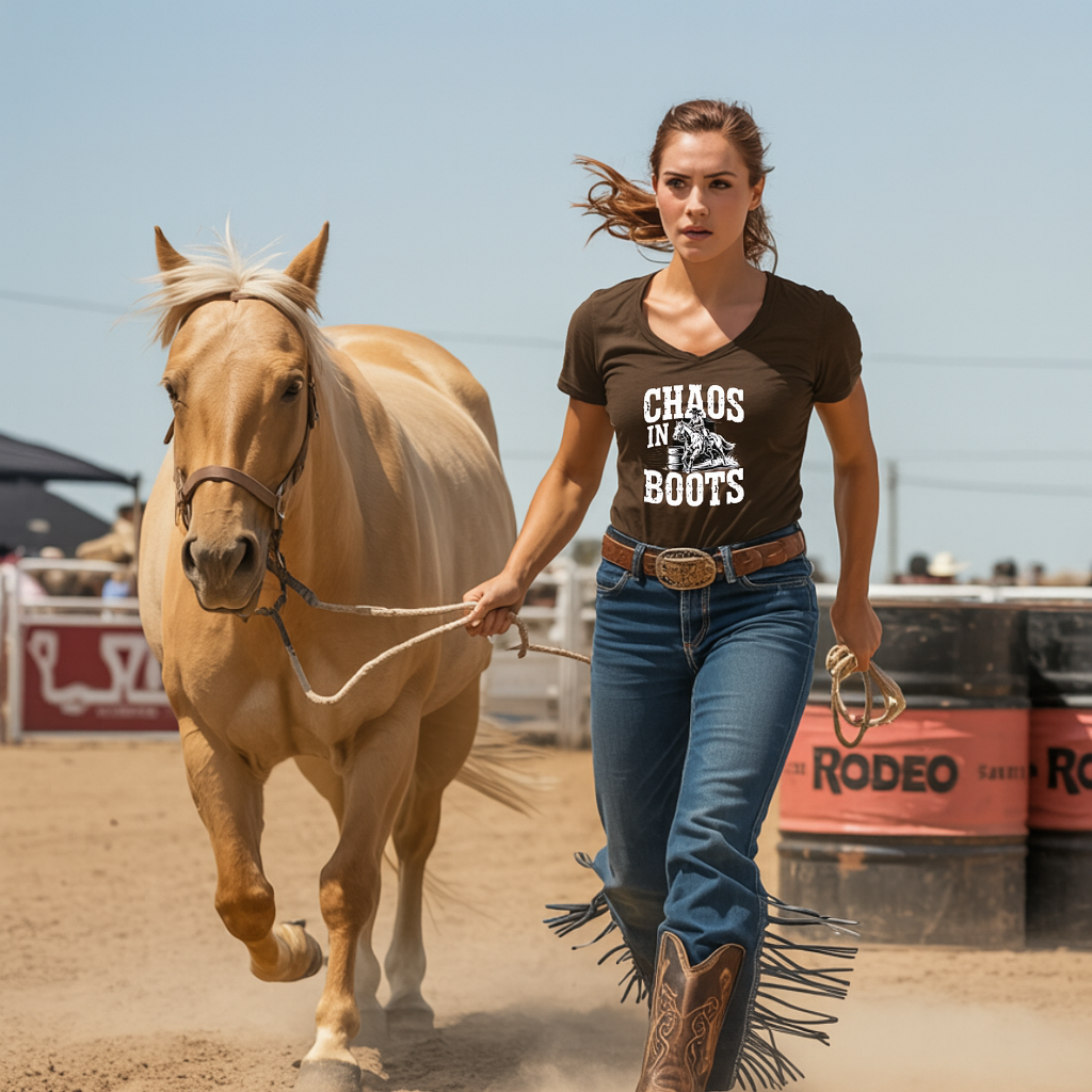 Barrel Racing Chaos in Boots T-Shirt