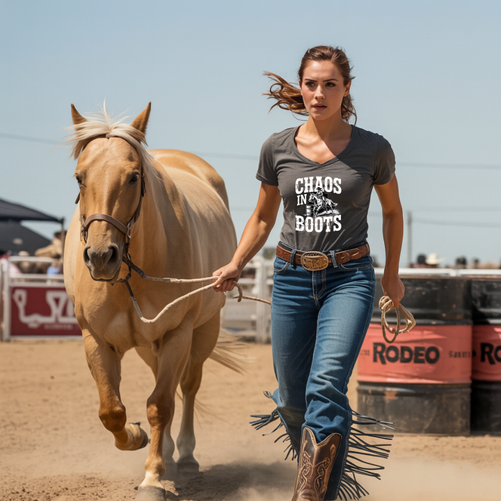 Barrel Racing Chaos in Boots T-Shirt