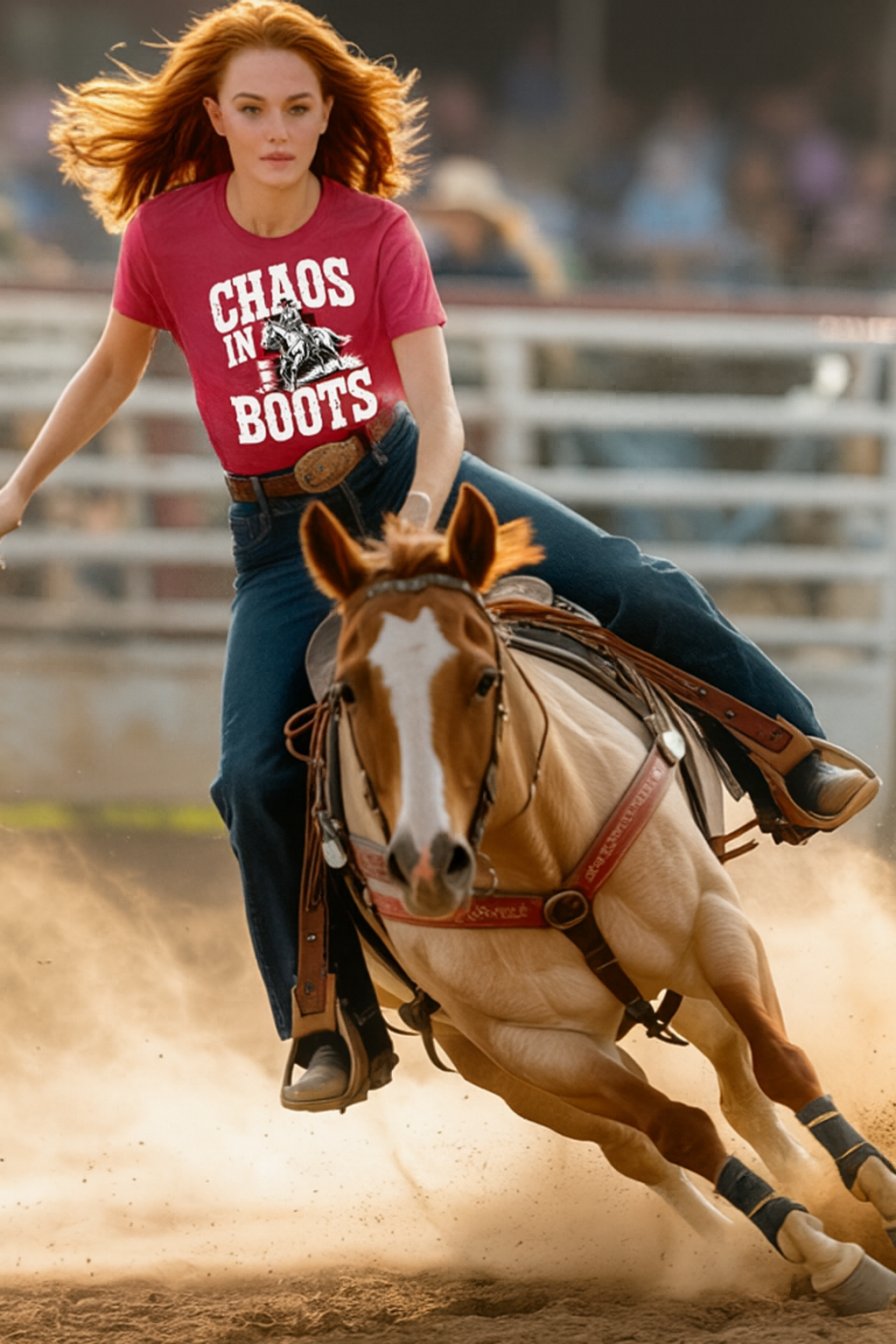 Barrel Racing Chaos in Boots T-Shirt