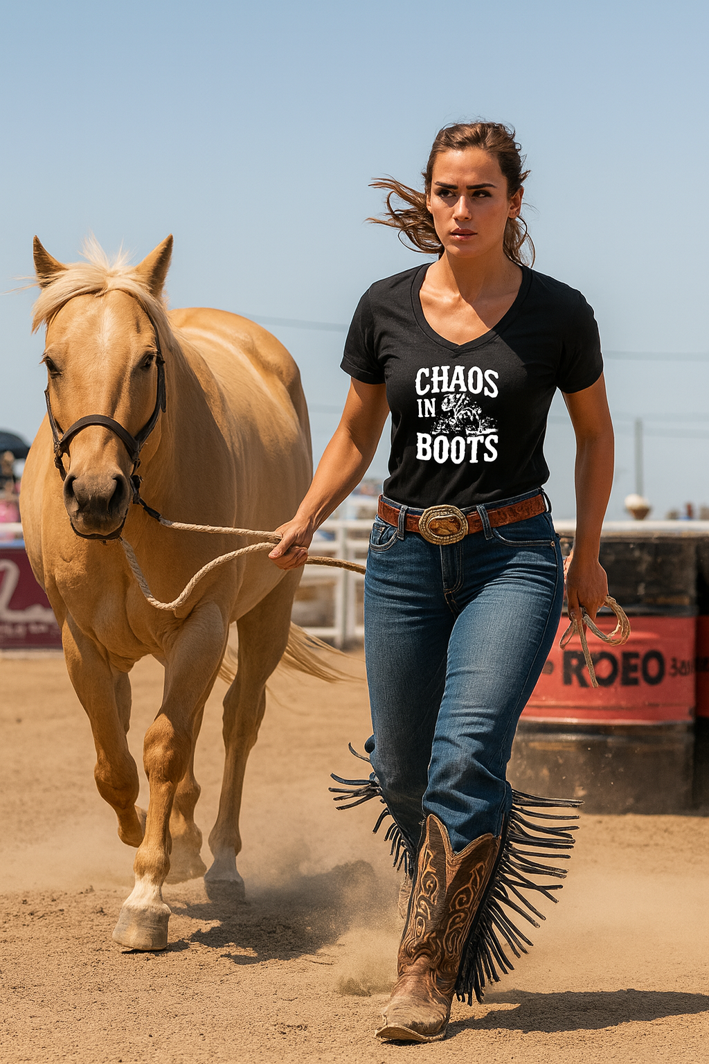Barrel Racing Chaos in Boots T-Shirt