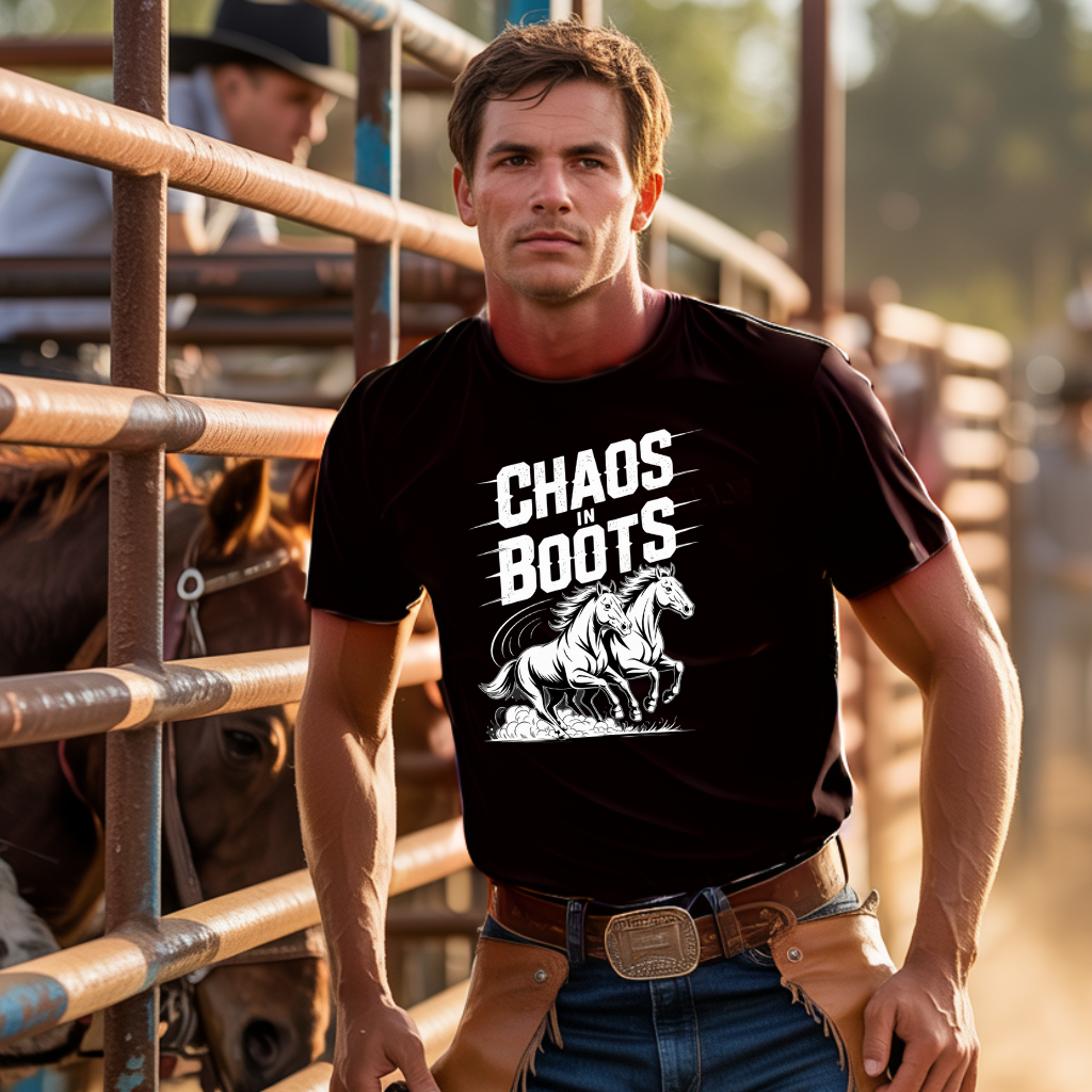 Chaos in Boots - Dual Horses T-Shirt