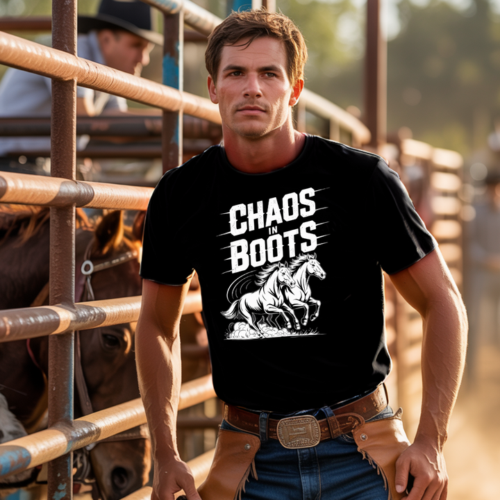 Chaos in Boots - Dual Horses T-Shirt