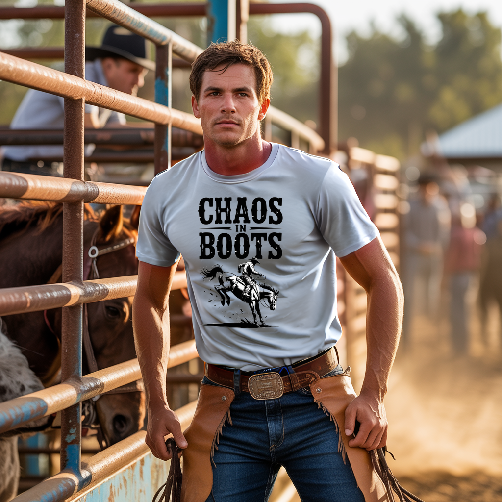 Chaos in Boots - Bronc T-Shirt
