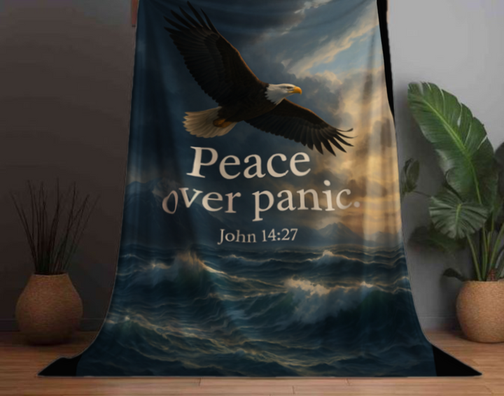 Sherpa Fleece Blanket - Peace Over Panic Design