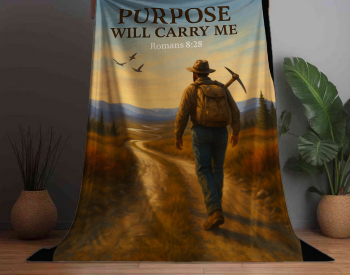 Sherpa Fleece Blanket - Purpose Will Carry Me Design