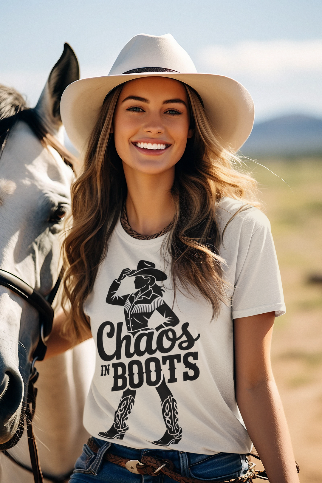 Chaos in Boots Cowgirl Grit T-shirt