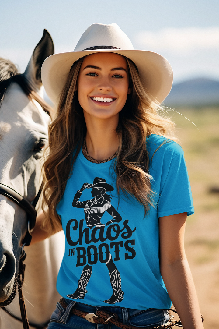 Chaos in Boots Cowgirl Grit T-shirt
