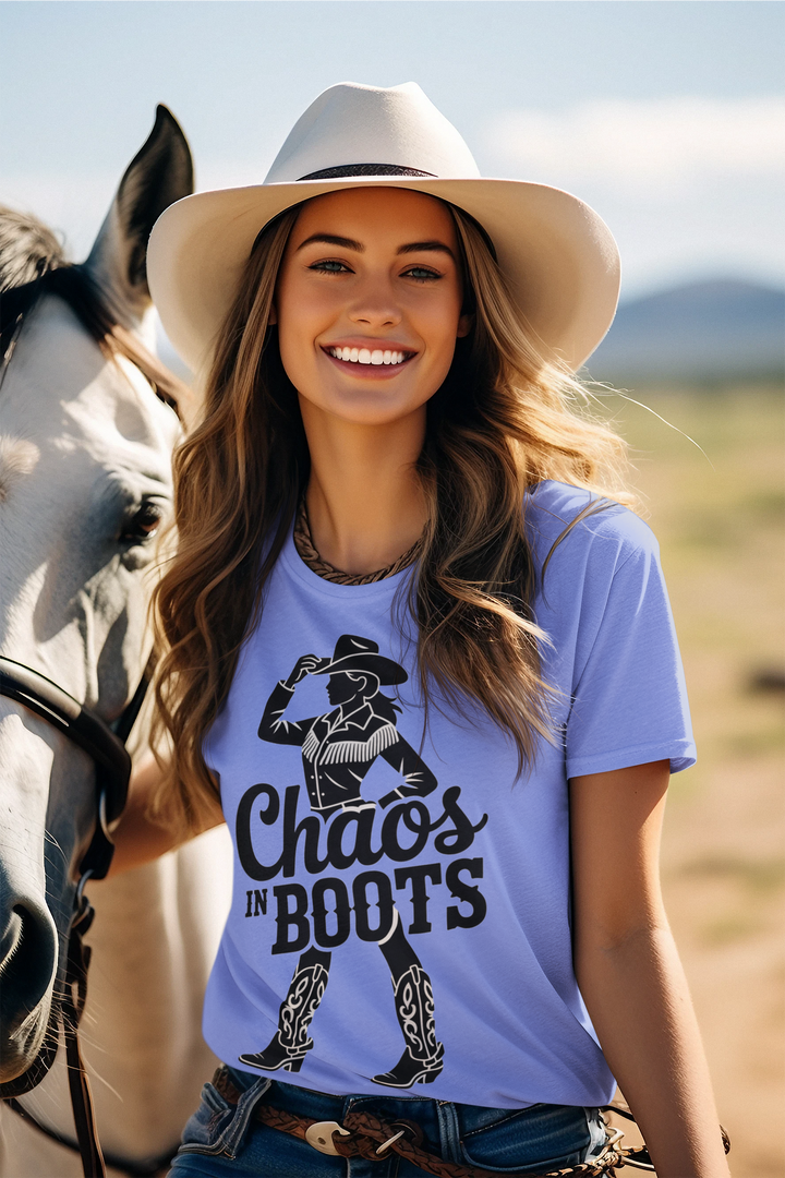 Chaos in Boots Cowgirl Grit T-shirt
