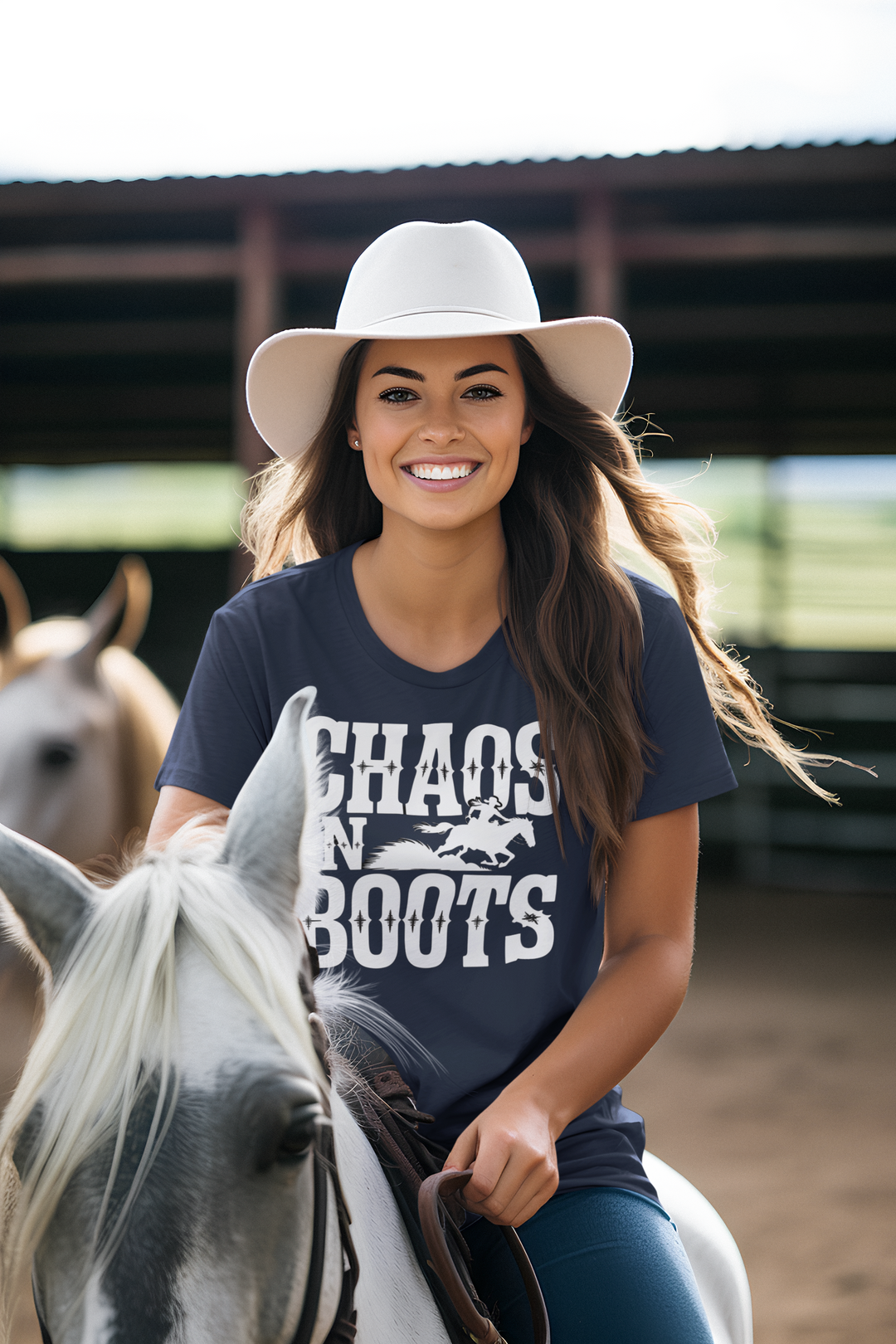 Chaos in Boots – Fast Barrel Racing T-Shirt