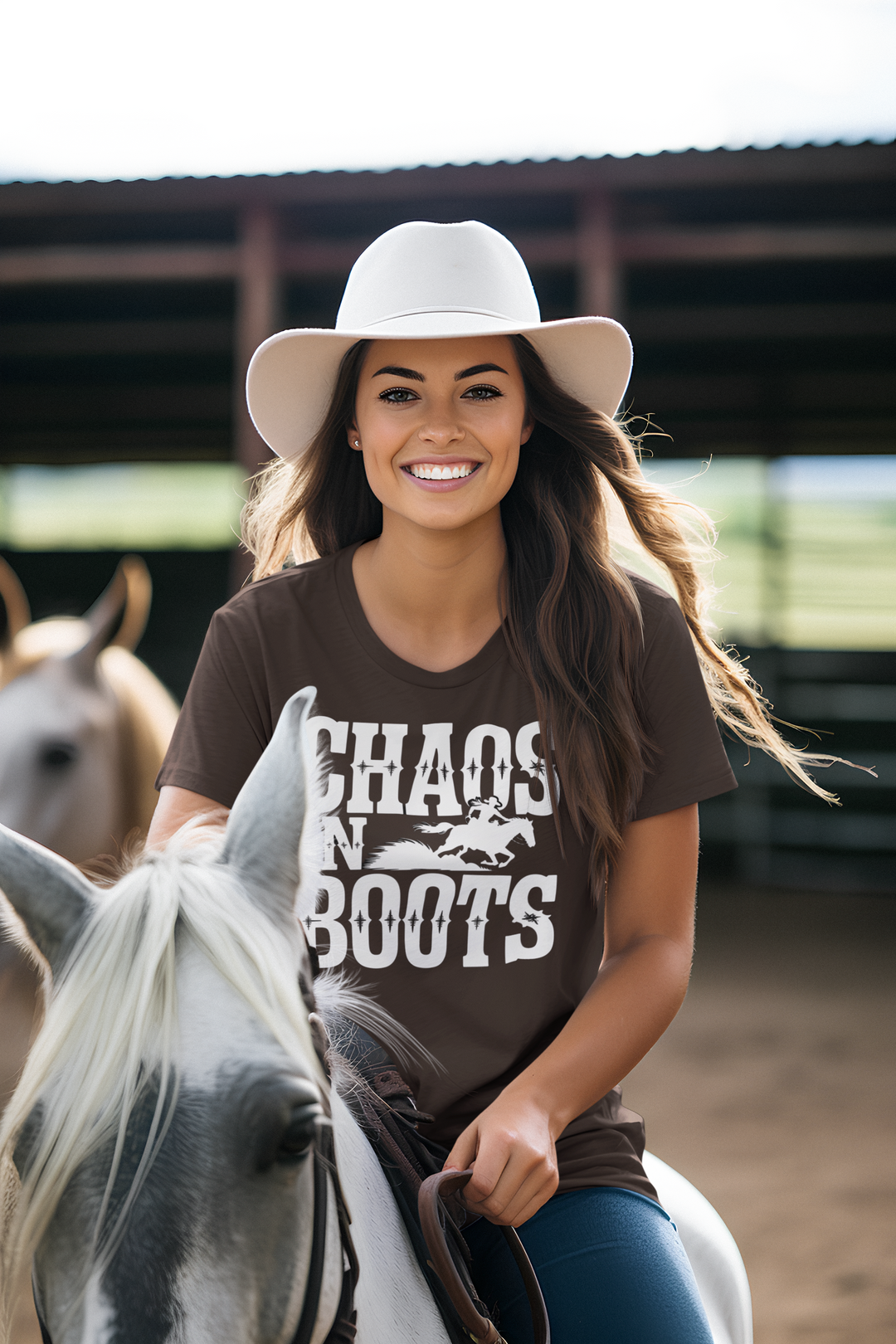 Chaos in Boots – Fast Barrel Racing T-Shirt