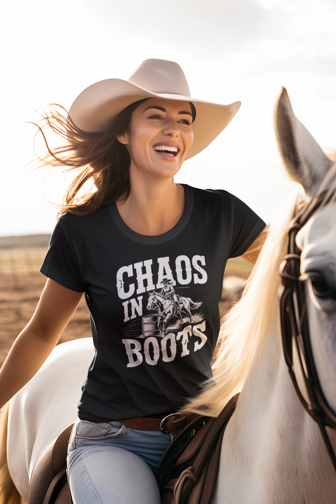 Barrel Racing Chaos in Boots T-Shirt