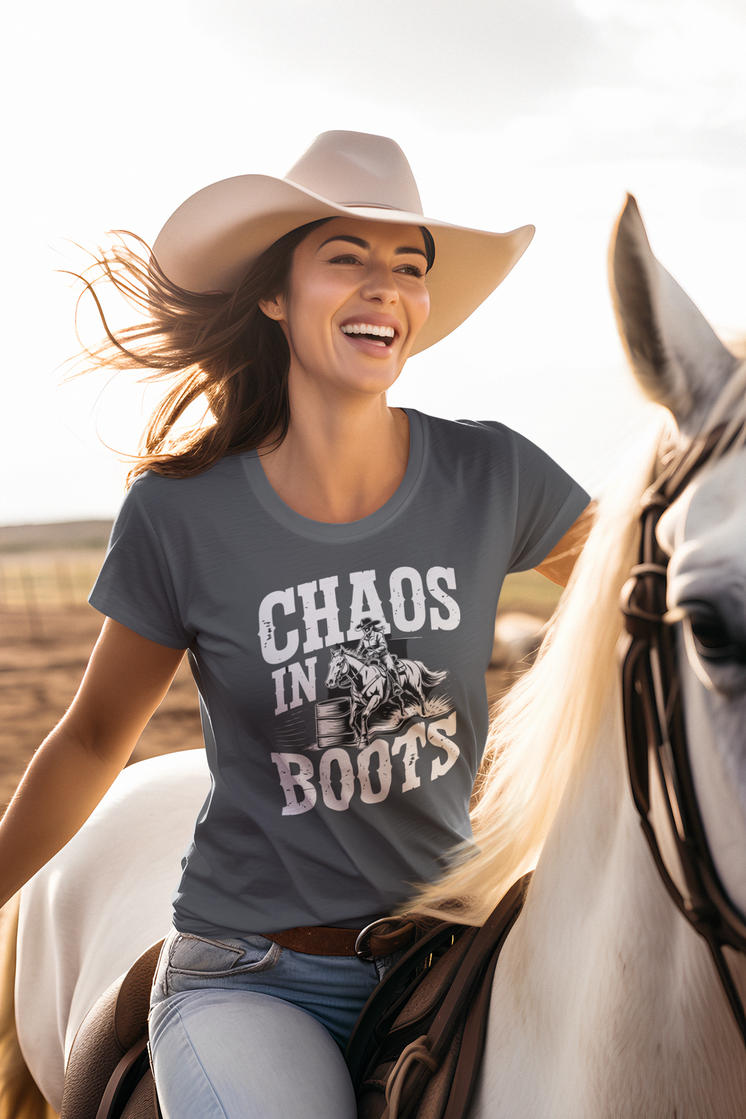 Barrel Racing Chaos in Boots T-Shirt