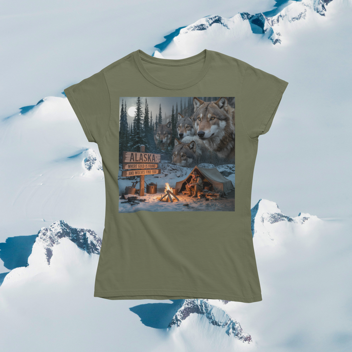 Alaska - Where Gold is Found and Wolves Find You T-Shirt