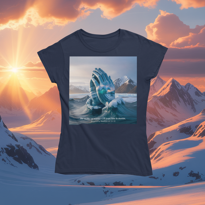 He Walks On Waves, I Will Trust Him in Storms T-shirt