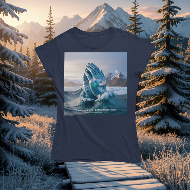 He Walks On Waves, I Will Trust Him in Storms T-shirt