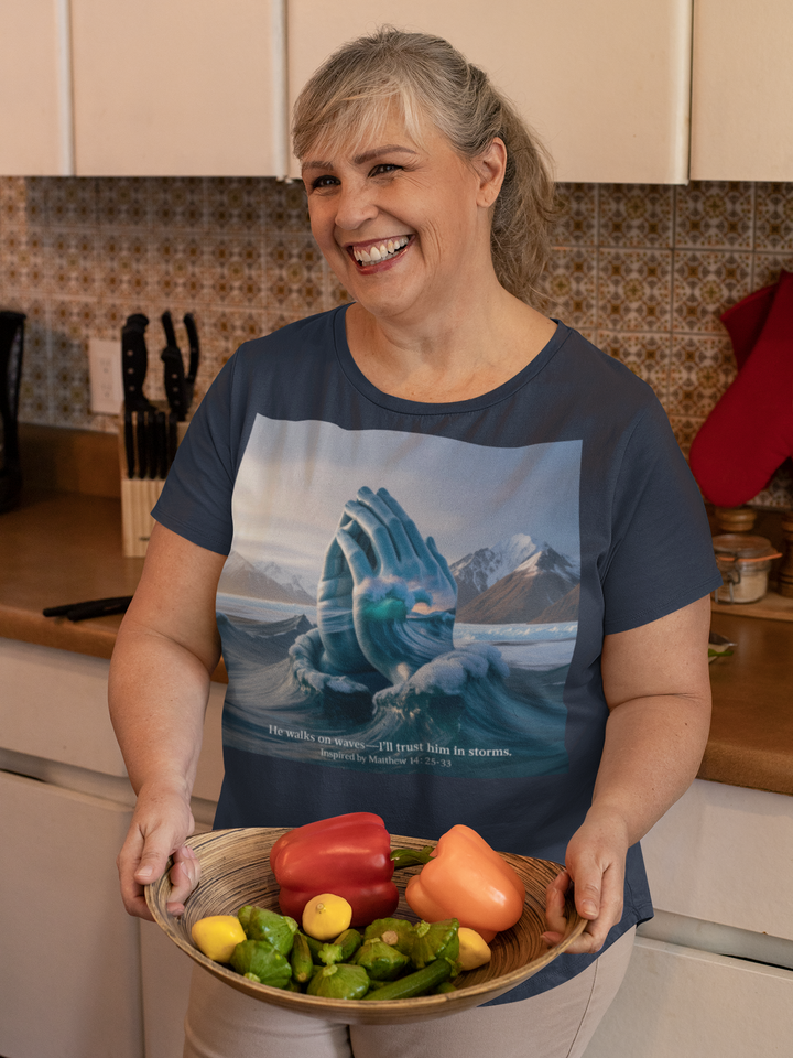 He Walks On Waves, I Will Trust Him in Storms T-shirt