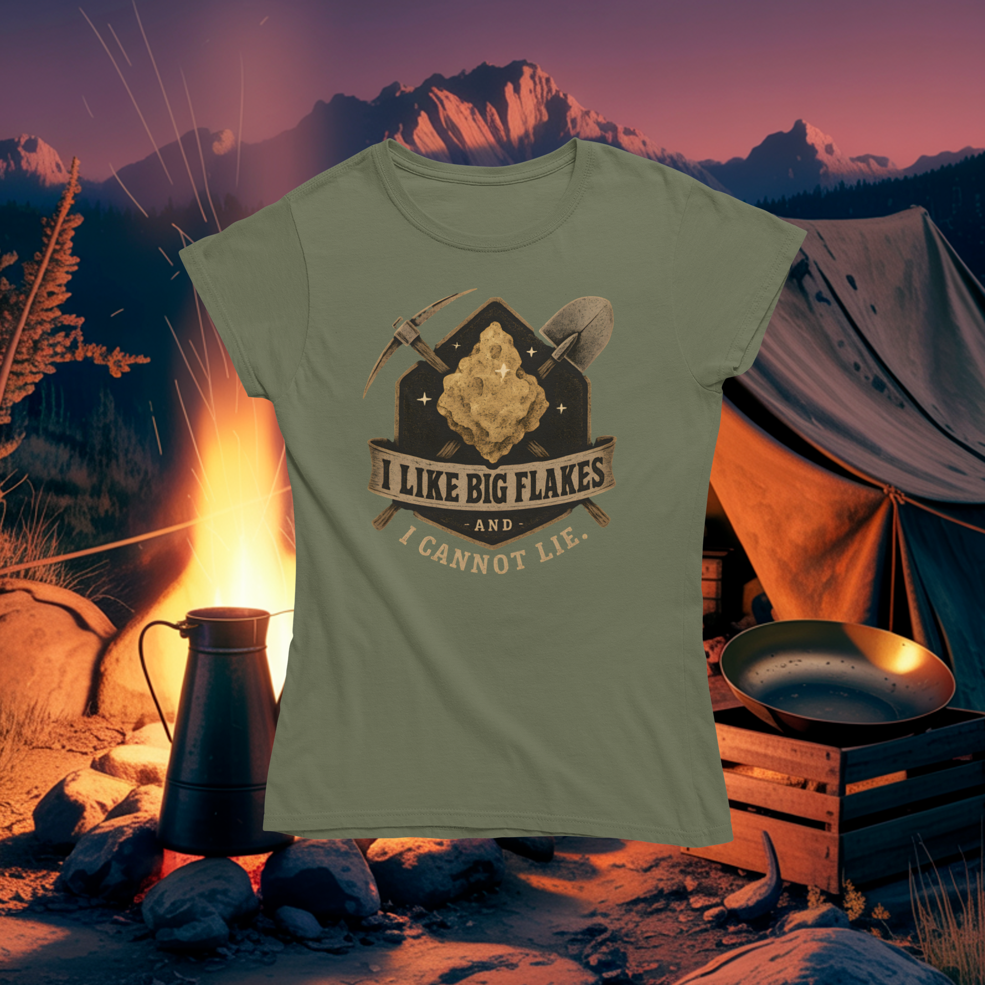 I Like Big Flakes and I Cannot Lie T-Shirt - Gold Prospecting Humor ...