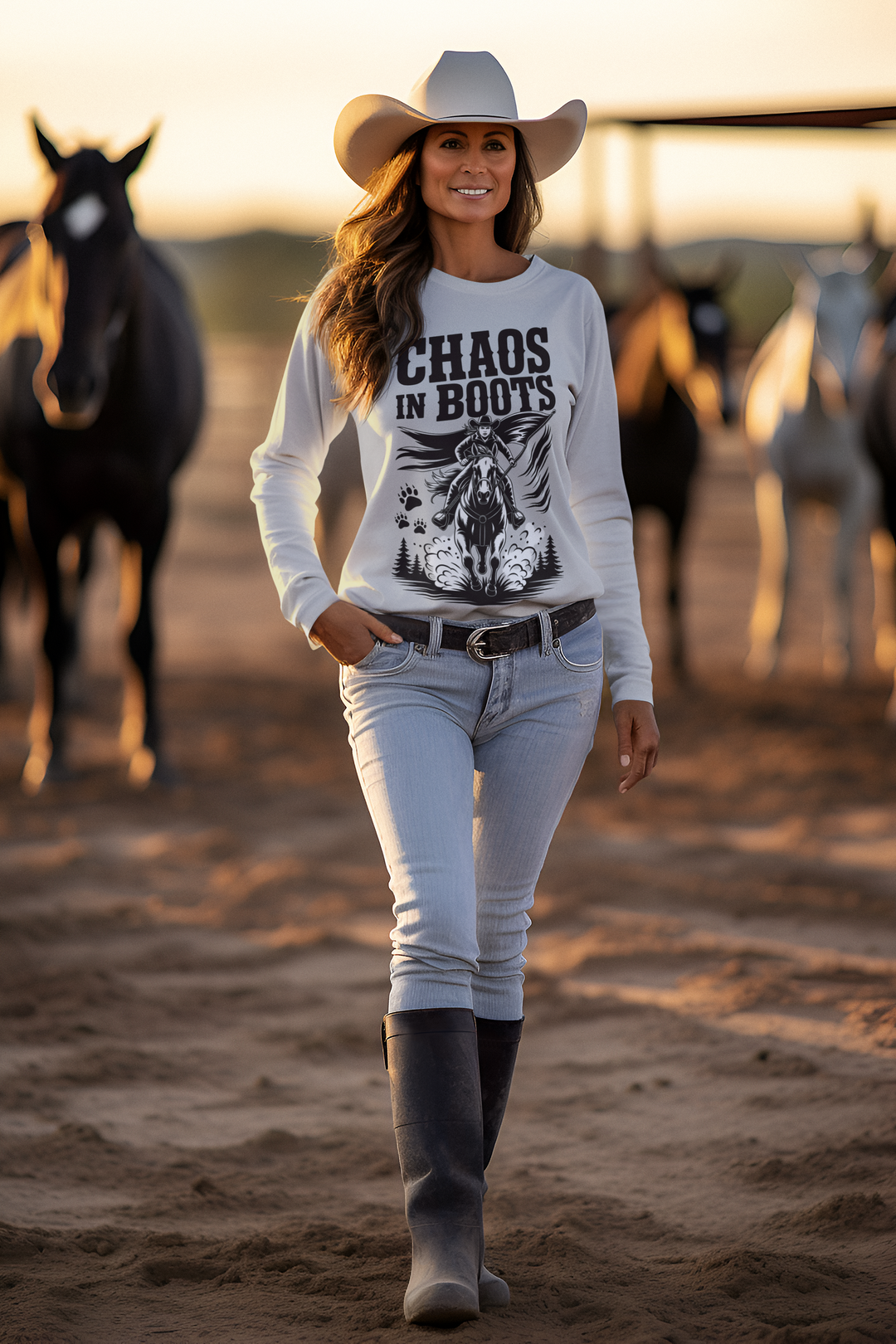 Chaos in Boots Frontier Freedom Rider Sweatshirt