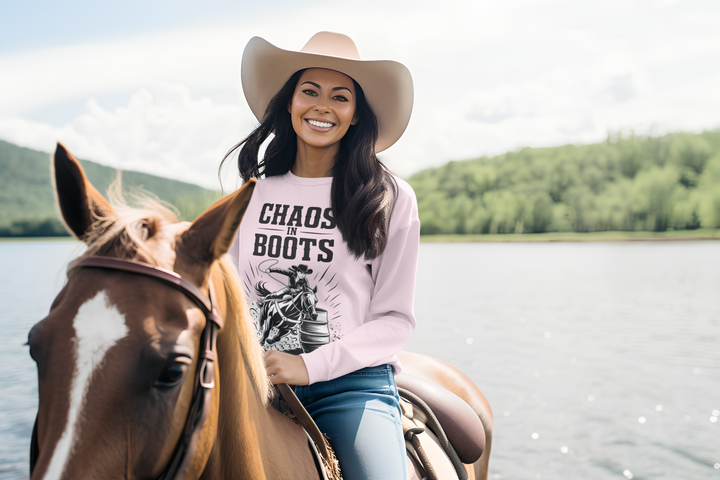 Chaos in Boots Barrel Queen #2 Crewneck Sweatshirt