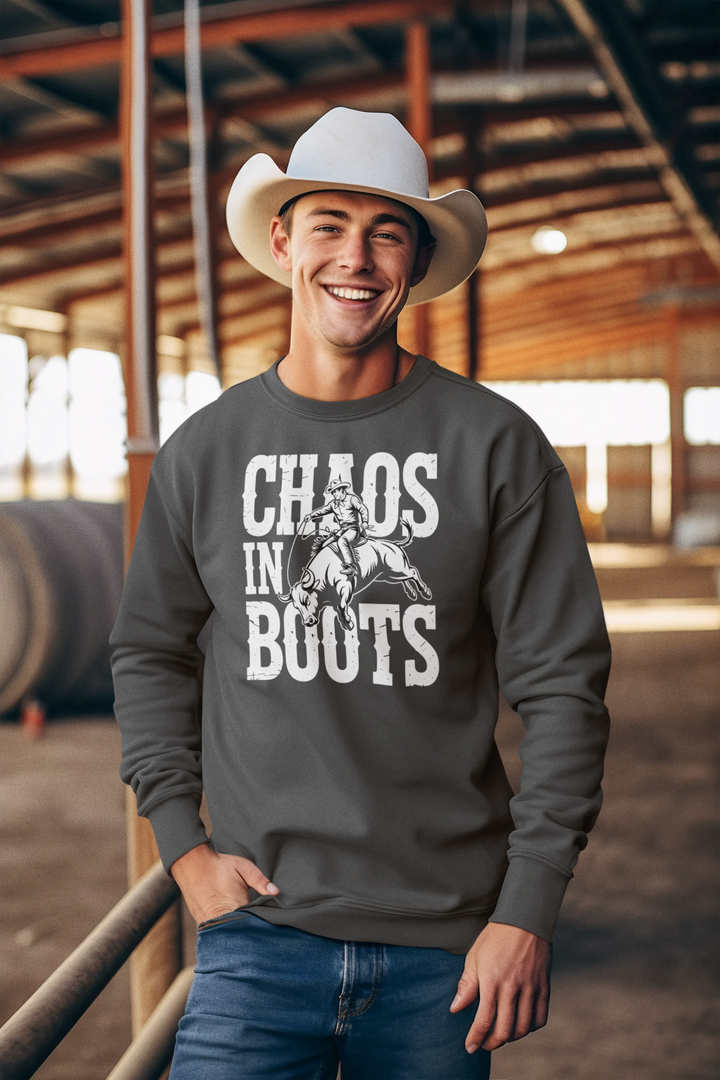 Chaos In Boots Bullrider Crewneck Sweatshirt