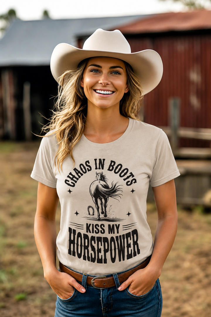 Chaos in Boots - Kiss My Horsepower T-Shirt